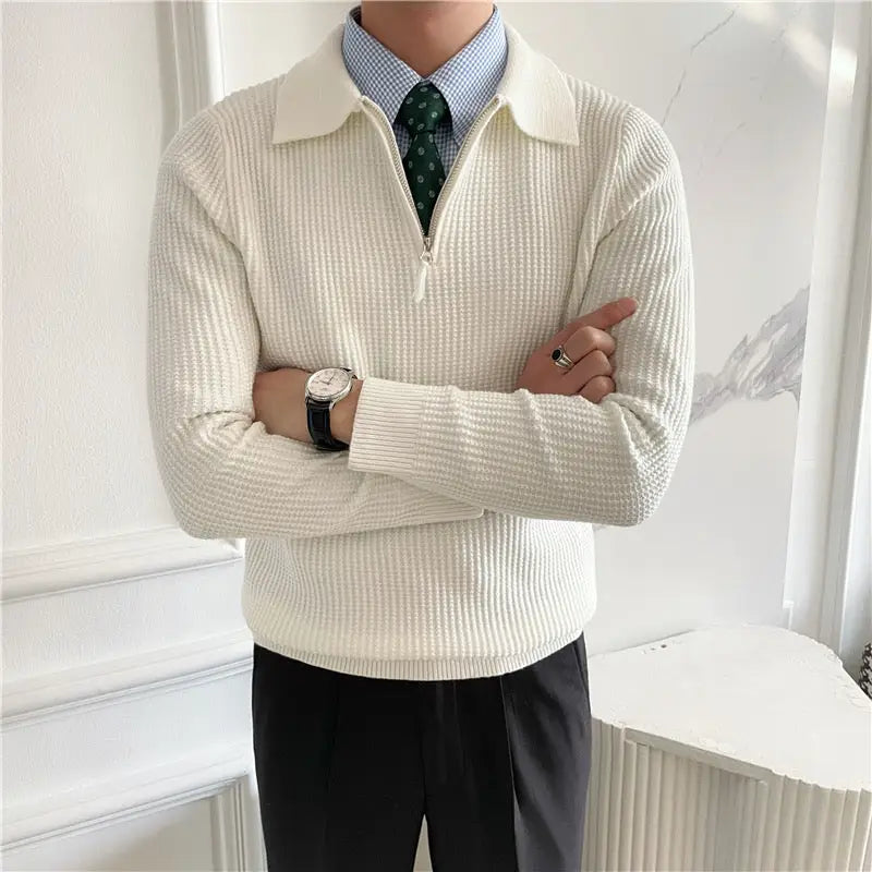 Sage Half-Zip Knit Sweater — photo 2